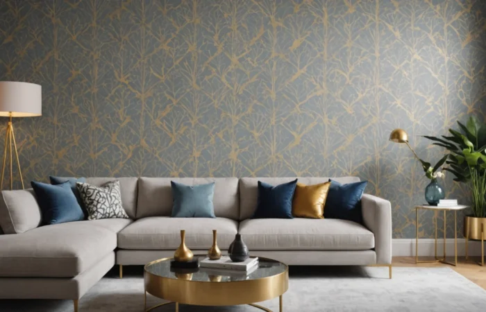 idées de décoration murale avec papiers peints pour salon