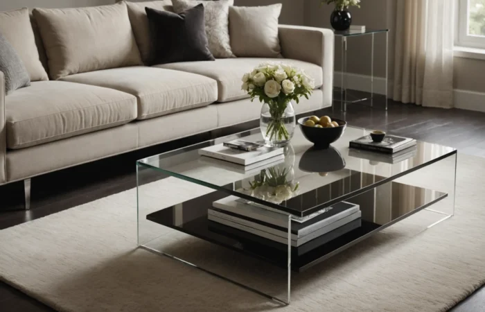 table basse en verre design italien
