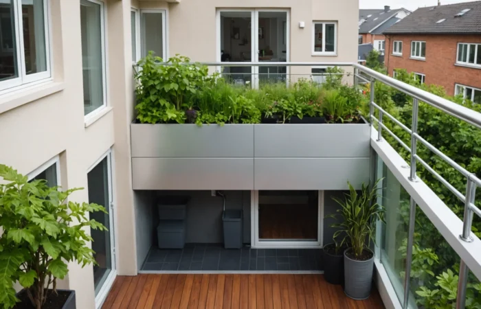 petite cuve de récupération d'eau pour balcon