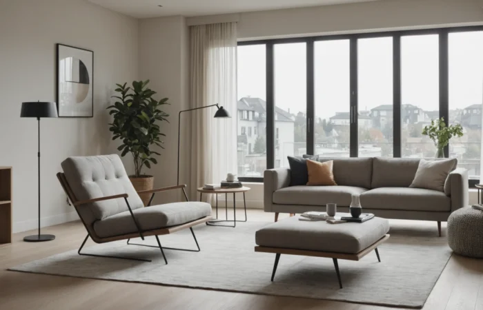 fauteuil avec repose-pied moderne